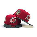 Red New Jersey Devils Dark Green Visor Gray Bottom 2013 Stanley Cup Side Patch New Era 59Fifty Fitted