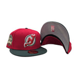 Red New Jersey Devils Dark Green Visor Gray Bottom 2013 Stanley Cup Side Patch New Era 59Fifty Fitted