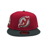 Red New Jersey Devils Dark Green Visor Gray Bottom 2013 Stanley Cup Side Patch New Era 59Fifty Fitted