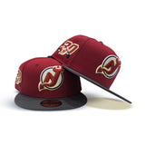 Brick Red New Jersey Devils Dark Gray Visor Green Bottom 30th Anniversary Side Patch New Era 59Fifty Fitted