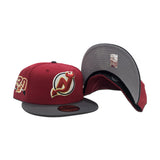 Brick Red New Jersey Devils Dark Gray Visor Green Bottom 30th Anniversary Side Patch New Era 59Fifty Fitted