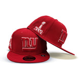 Red New York Giants Gray Bottom Super Bowl XLVI Side Patch New Era 59Fifty Fitted