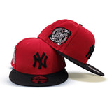 Red New York Yankees Black Visor Metallic Silver Bottom 2000 Subway Series Side Patch New Era 9Fifty Snapback