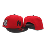 Red New York Yankees Black Visor Metallic Silver Bottom 2000 Subway Series Side Patch New Era 9Fifty Snapback