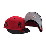 Red New York Yankees Metal Badge Black Visor Metallic Silver Bottom 100th Annniversary Side Patch New Era 9Fifty Snapback