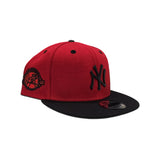 Red New York Yankees Metal Badge Black Visor Metallic Silver Bottom 100th Annniversary Side Patch New Era 9Fifty Snapback