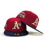 Red Oakland Athletics Navy Blue Visor Green Bottom World Series Battle of The Bay Side Patch New Era 59Fifty Fitted