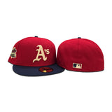 Red Oakland Athletics Navy Blue Visor Green Bottom World Series Battle of The Bay Side Patch New Era 59Fifty Fitted