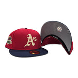 Red Oakland Athletics Navy Blue Visor Green Bottom World Series Battle of The Bay Side Patch New Era 59Fifty Fitted