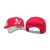 Red Oakland Athletics Gray Curved Brim Gray Bottom 1989 Battle Of The Bay Side Patch New Era 9Forty Snapback