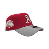 Red Oakland Athletics Gray Curved Brim Gray Bottom 1989 Battle Of The Bay Side Patch New Era 9Forty Snapback