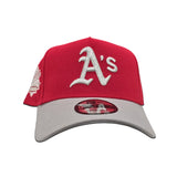 Red Oakland Athletics Gray Curved Brim Gray Bottom 1989 Battle Of The Bay Side Patch New Era 9Forty Snapback