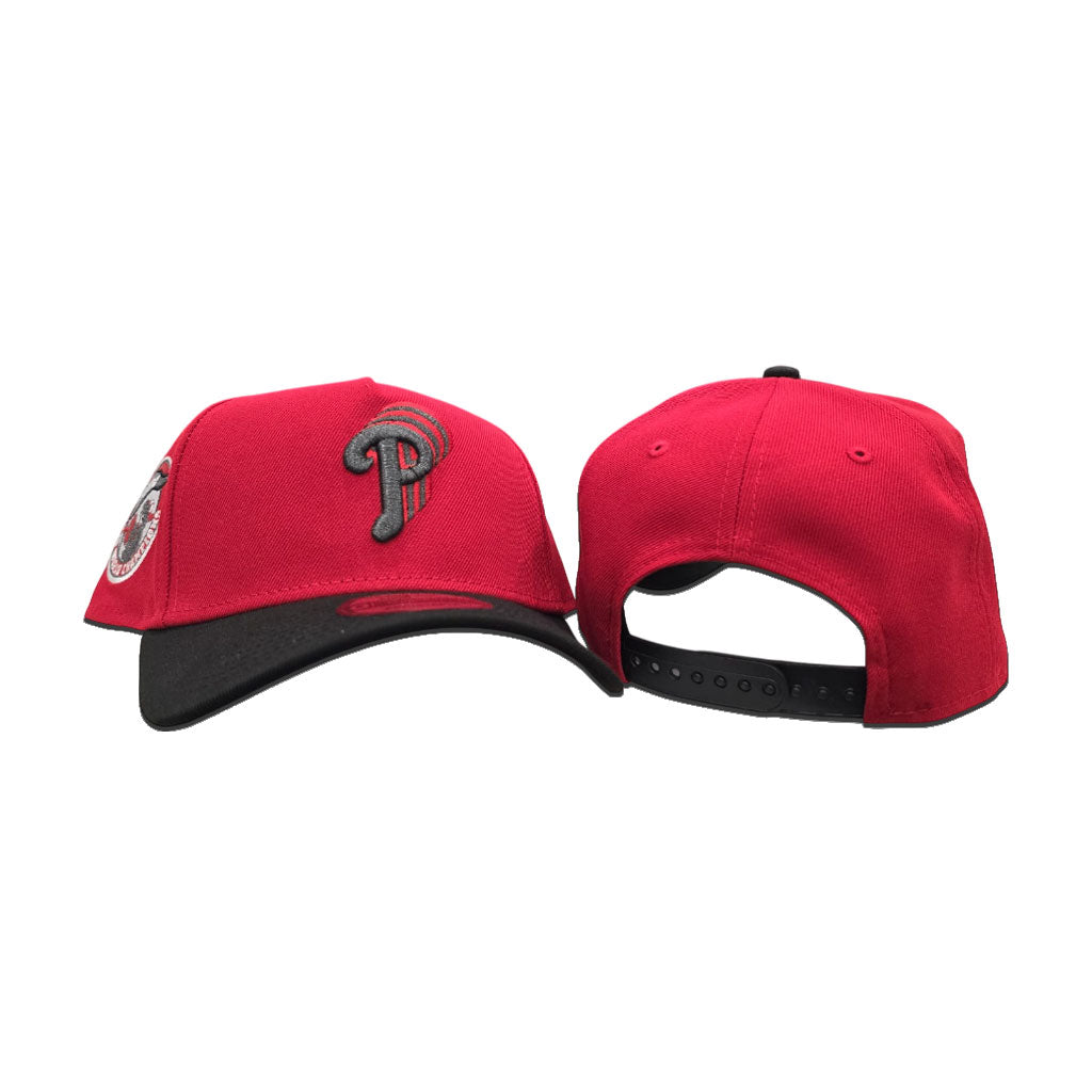 Red Philadelphia Phillies Black Curved Brim Black Bottom 1980
