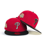 Red Philadelphia Phillies Black Visor Gray Bottom 2008 World Series Side Patch New Era 59Fifty Fitted