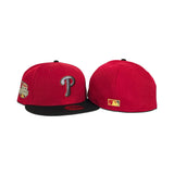 Red Philadelphia Phillies Black Visor Gray Bottom 2008 World Series Side Patch New Era 59Fifty Fitted