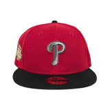 Red Philadelphia Phillies Black Visor Gray Bottom 2008 World Series Side Patch New Era 59Fifty Fitted