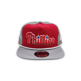 Red Philadelphia Phillies Gray Trucker Green Bottom 2008 World Series Side Patch New Era Snapback