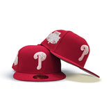 Red Philadelphia Phillies Pink Bottom 1996 All Star Game Side Patch "Valentines Day Collection" New Era 59Fifty Fitted