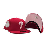 Red Philadelphia Phillies Pink Bottom 1996 All Star Game Side Patch "Valentines Day Collection" New Era 59Fifty Fitted