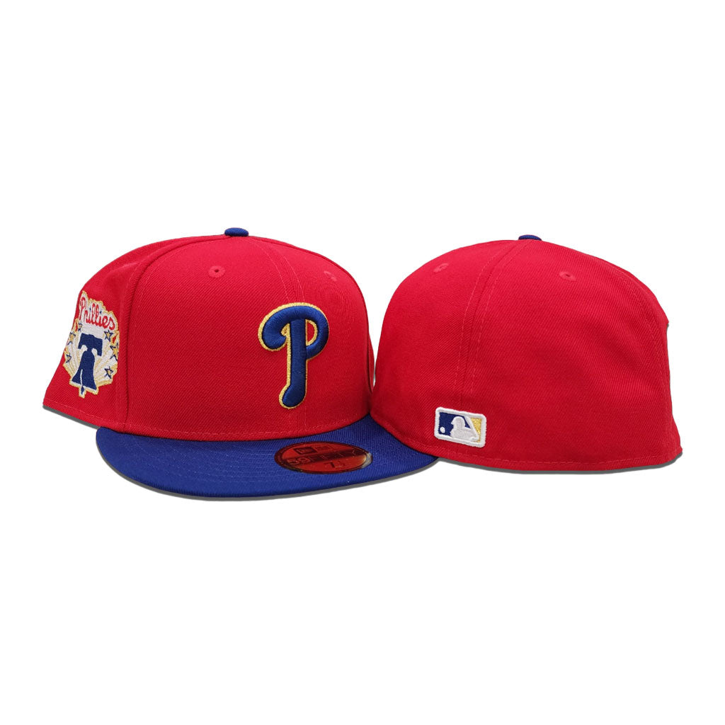 Red Philadelphia Phillies Royal Blue Visor Gray Bottom Gameday Gold Pop Stars Side Patch New Era 59Fifty Fitted
