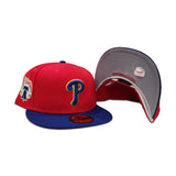 Red Philadelphia Phillies Royal Blue Visor Gray Bottom Gameday Gold Pop Stars Side Patch New Era 59Fifty Fitted