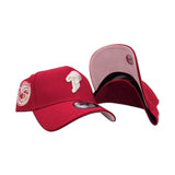 Red Philadelphia Phillies Curved Brim Pink Bottom 1980 World Series Champions Side Patch "Valentines Day Collection" New Era 9Forty Snapback