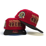 Red San Francisco 49ers Black Curved Brim Gray Bottom 30th Anniversary Super Bowl XXIV Side Patch New Era 9Fifty A-Frame Snapback