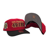 Red San Francisco 49ers Black Curved Brim Gray Bottom 30th Anniversary Super Bowl XXIV Side Patch New Era 9Fifty A-Frame Snapback