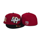 Red San Francisco 49ers Black Visor Gray Bottom Back to Back World Champions Side Patch New Era 59Fifty Fitted