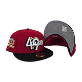 Red San Francisco 49ers Black Visor Gray Bottom Back to Back World Champions Side Patch New Era 59Fifty Fitted