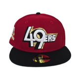 Red San Francisco 49ers Black Visor Gray Bottom Back to Back World Champions Side Patch New Era 59Fifty Fitted