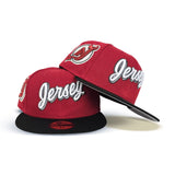 Red Script New Jersey Devils Black Visor Gray Bottom Nj Side Patch New Era 59Fifty Fitted