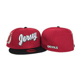 Red Script New Jersey Devils Black Visor Gray Bottom Nj Side Patch New Era 59Fifty Fitted