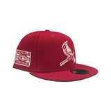 Red St. Louis Cardinals Bird Logo Gray Bottom 2006 World Series Side Patch New Era 59Fifty Fitted