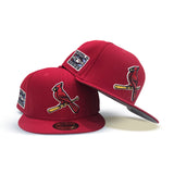 Red St. Louis Cardinals Team Logo Gray Bottom 2006 World Series Side Patch New Era 59Fifty Fitted