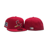 Red St. Louis Cardinals Team Logo Gray Bottom 2006 World Series Side Patch New Era 59Fifty Fitted