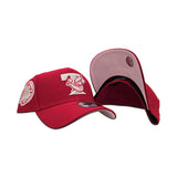 Red Toronto Blue Jays Curved Brim Pink Bottom 30th Season Side Patch "Valentines Day Collection" New Era 9Forty Snapback