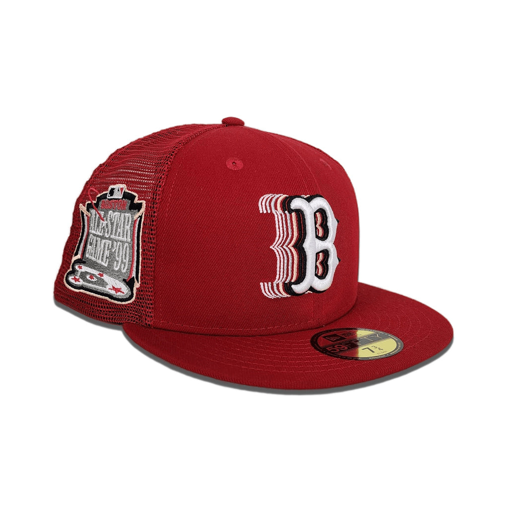 Red sox fitted mesh hat online