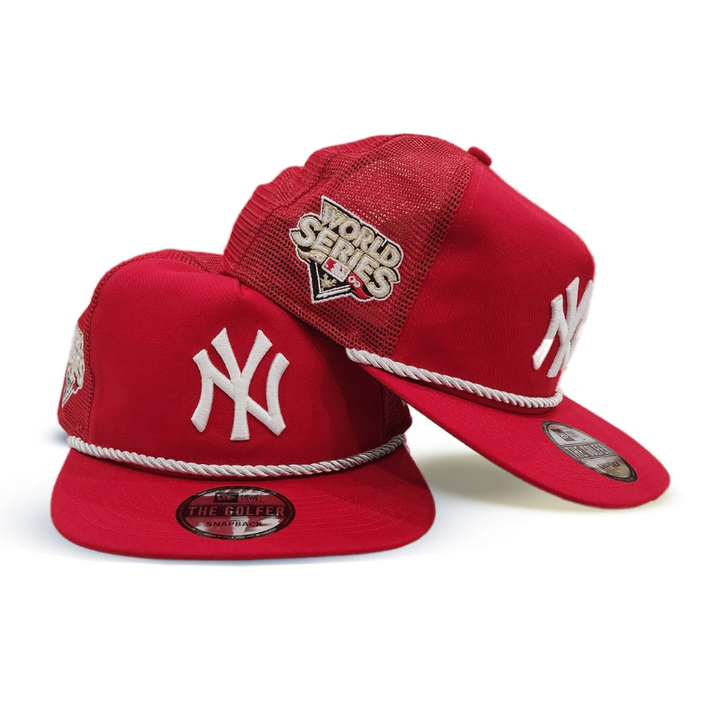 Red Trucker New York Yankees Green Bottom 2009 World Series Side Patch New Era Snapback