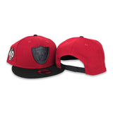 Red Las Vegas Raiders Black Visor 60th Anniversary Side Patch New Era Metal Badge 9Fifty Snapback