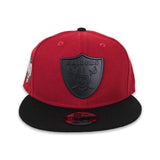 Red Las Vegas Raiders Black Visor 60th Anniversary Side Patch New Era Metal Badge 9Fifty Snapback