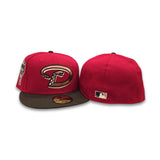 Red Arizona Diamondbacks Brown Visor Gray Bottom 1998 Inaugural Season Side Patch New Era 59Fifty Fitted