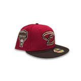 Red Arizona Diamondbacks Brown Visor Gray Bottom 1998 Inaugural Season Side Patch New Era 59Fifty Fitted