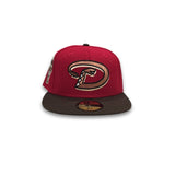 Red Arizona Diamondbacks Brown Visor Gray Bottom 1998 Inaugural Season Side Patch New Era 59Fifty Fitted