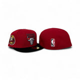 Red Chicago Bulls Black Visor Gray Bottom 6X Champions Side Patch New Era 59Fifty Fitted