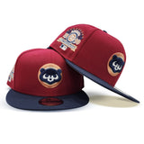 Burgundy Chicago Cubs Navy Blue Visor Gray Bottom 1990 All Star Game Side Patch New Era 9Fifty Snapback