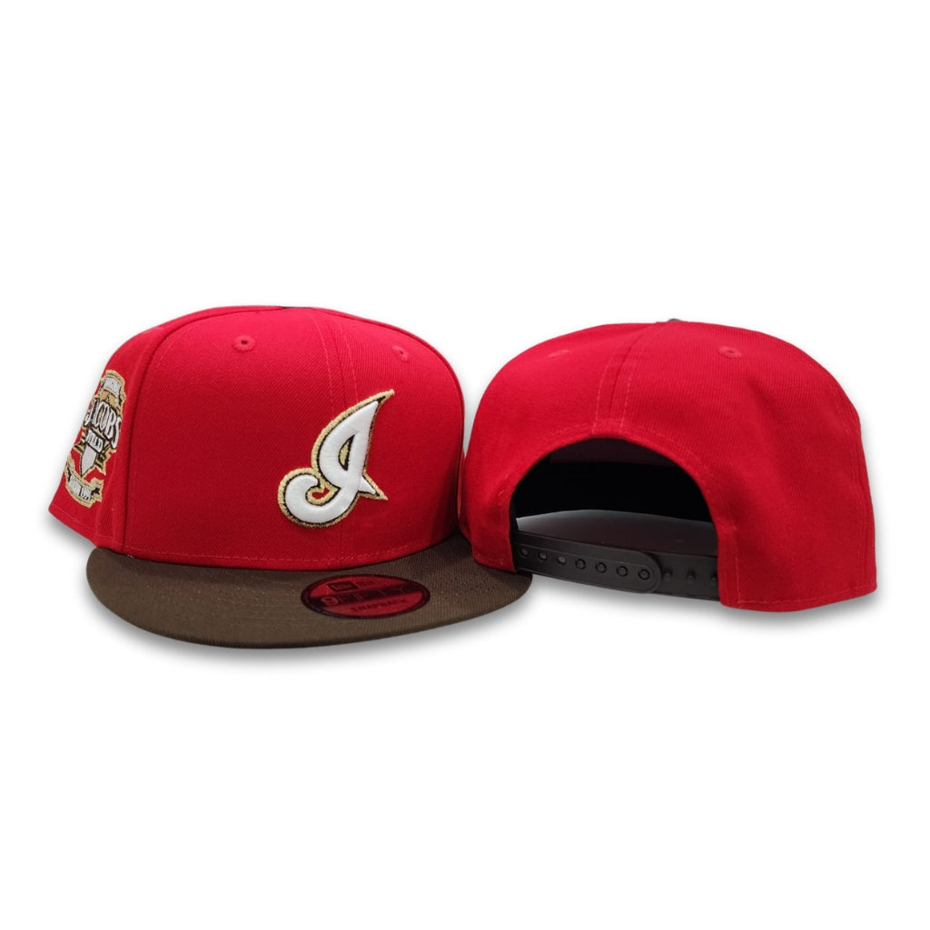 Red Cleveland Indians Brown Visor Gray Bottom Jacob Field Side Patch New Era 9Fifty Snapback