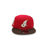 Red Cleveland Indians Brown Visor Gray Bottom Jacob Field Side Patch New Era 9Fifty Snapback