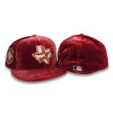 Brick Red Velvet Houston Astros Gray Bottom Celebrating 45 Years Side Patch New Era 59Fifty Fitted