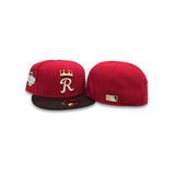 Red Kansas City Royals Brown Visor Gray Bottom 2012 All Star Game Side Patch New Era 59Fifty Fitted